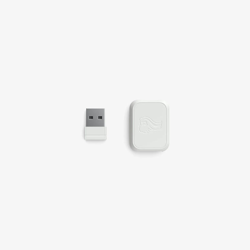 Wireless Mouse Receiver Kit in White top down view