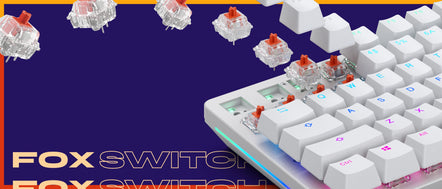 Fox Switches being added into a white keyboard