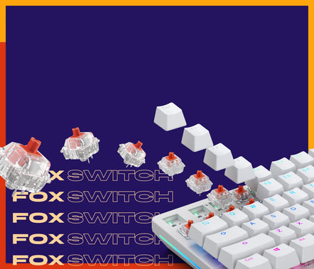 Fox Switches being added into a white keyboard