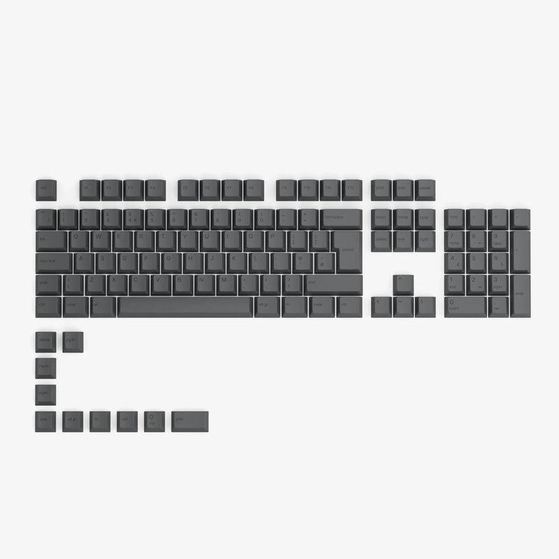 GPBT Black Ash keycaps in Spanish, full kit layout