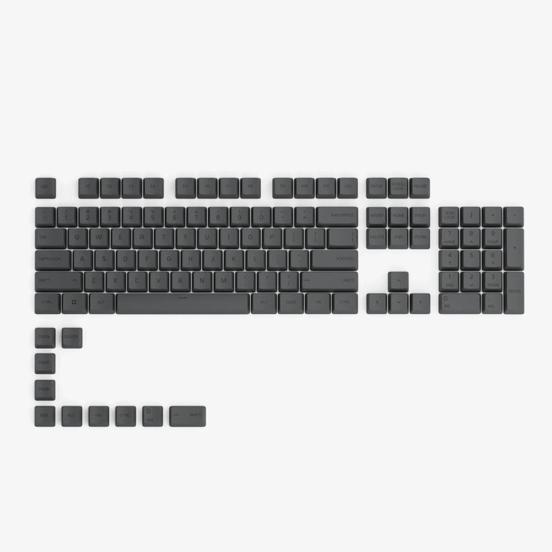 GPBT Black Ash keycaps in English (US), full kit layout