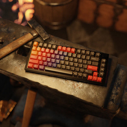 a keyboard on an anvil