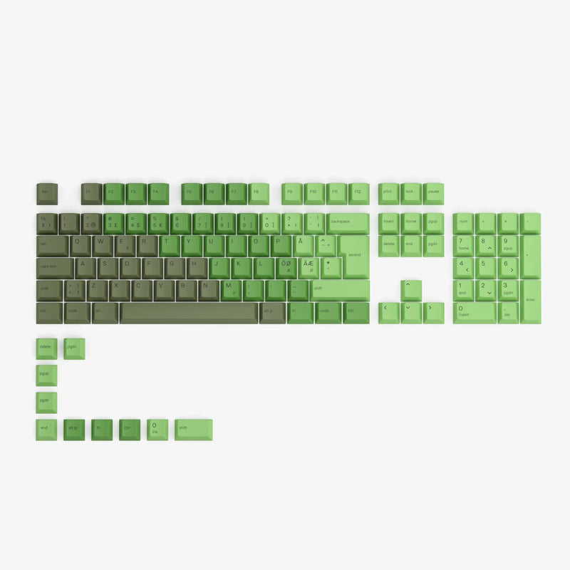 GPBT Olive keycaps in Nordic, full kit layout