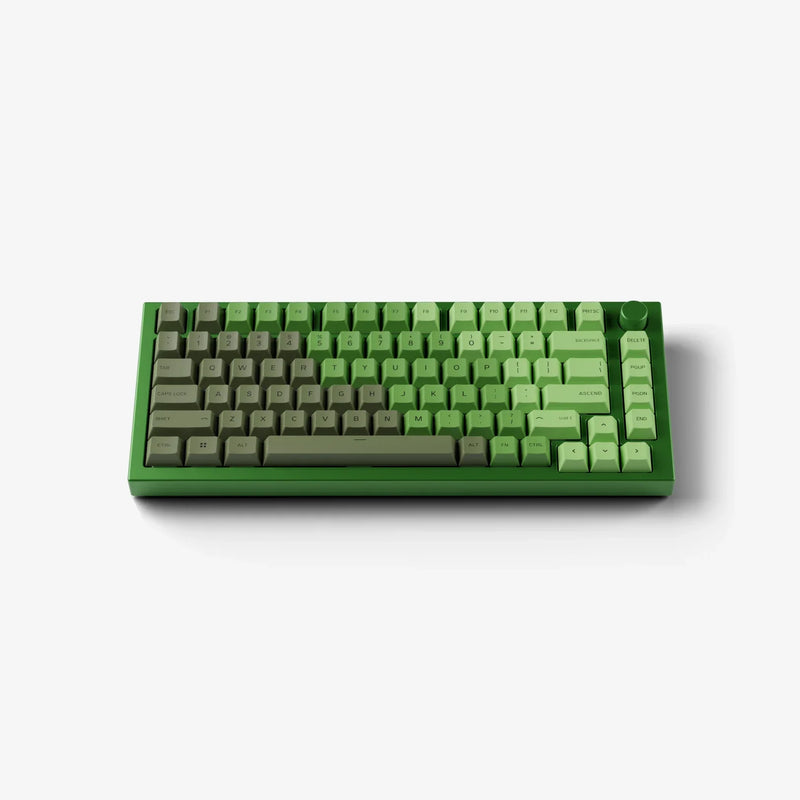 GPBT Olive keycaps on a GMMK PRO keyboard with a Forest Green top frame and rotary knob