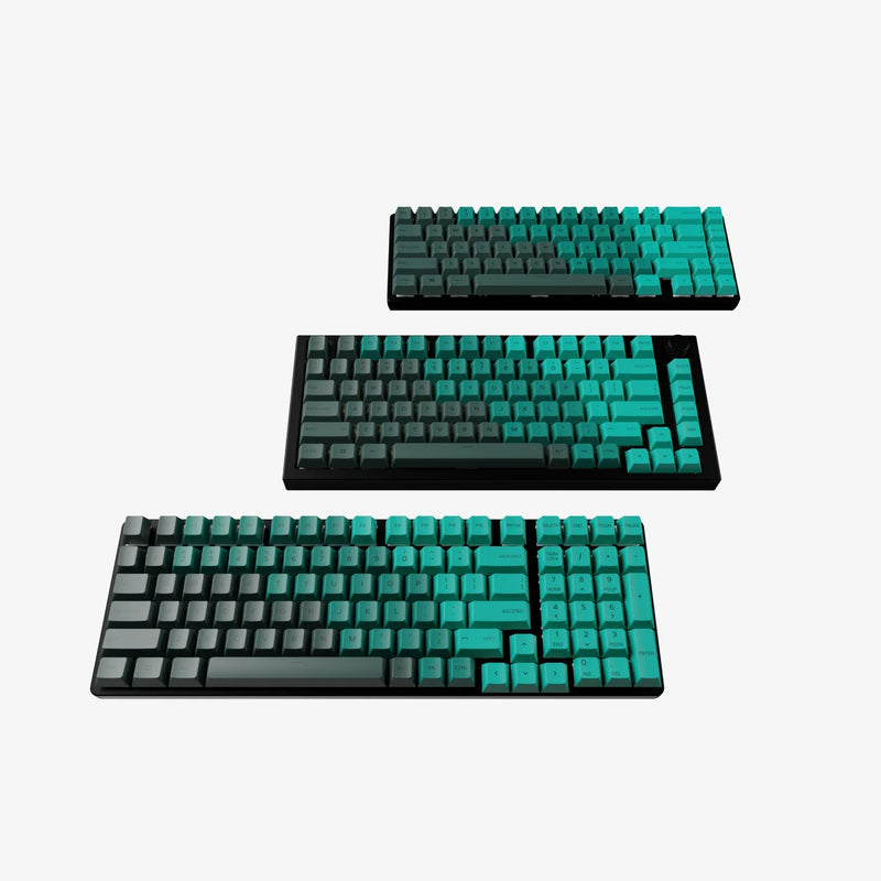 GPBT Rain Forest Keycaps on 96%, 75%, and 65% keyboards