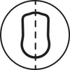 a black and white circular object with a rectangle in the center