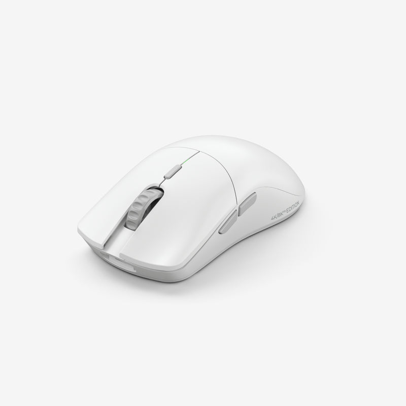 Model O 2 PRO 4K 8KHz Edition Mouse in White front angle view