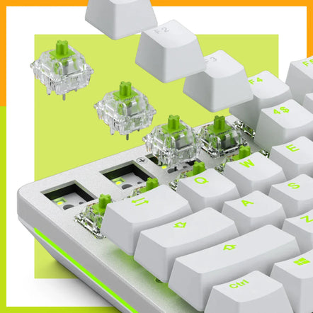 a keyboard with clear keys