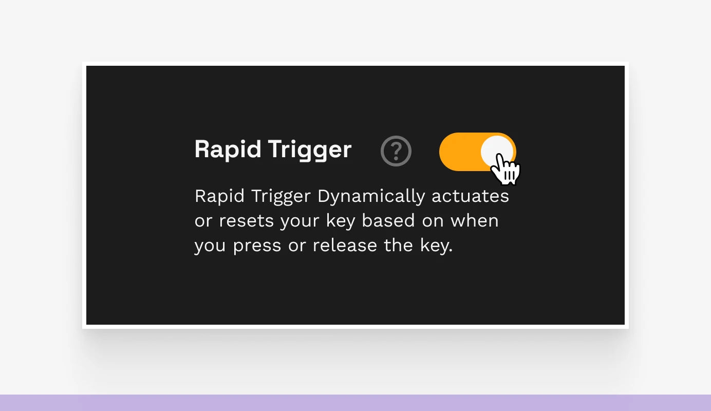 Ensure Rapid Trigger toggle is toggled on in Glorious CORE