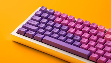 a purple and white keyboard