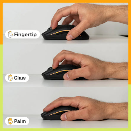 a hand on a computer mouse