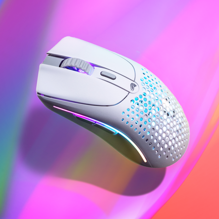 a computer mouse with a colorful background