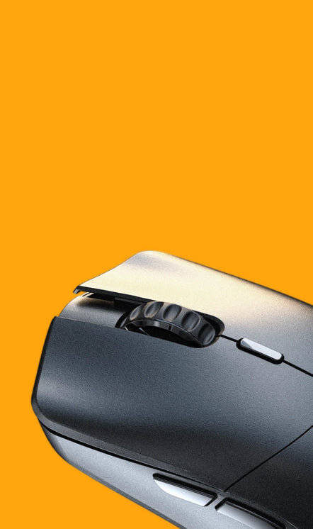 a black computer mouse with a wheel