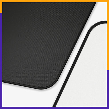 a close up of a black mouse pad